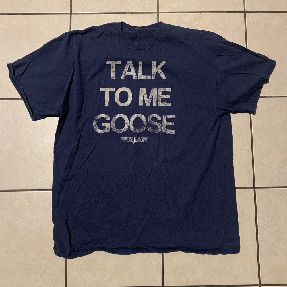 American Classics Top Gun Men's 2XL Tall Blue Talk To Me Goose Graphic T-Shirt